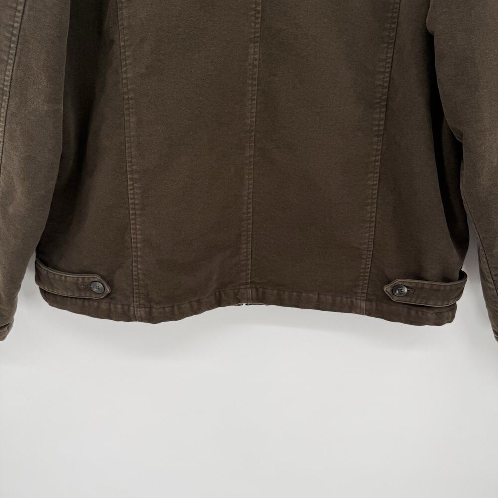 Eddie Bauer Men’s XLT Brown Brushed Cotton Zip Jacket Lined Workwear Outdoors - Picture 6 of 13